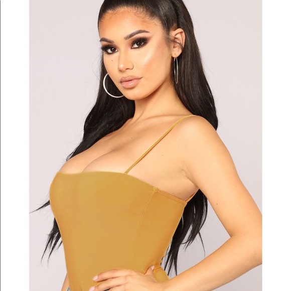 Don’t Be So Square Bodysuit- Mustard - Picture 5 of 5